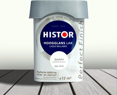 Histor Perfect Finish Lak Hoogglans 0,75 liter - Zonlicht (Ral 9010)