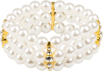 Boland - Armband Gemma Wit - Volwassenen - Vrouwen - Charleston - Glitter and Glamour- 20's - Roaring Twenties