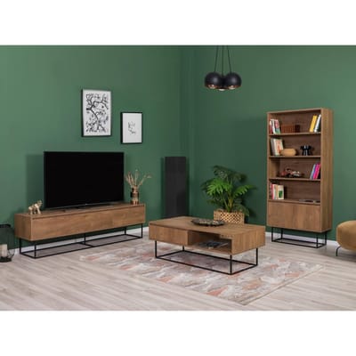 3-delige woonkamerset Laxus met boekenkast open salontafel | Kalune Design