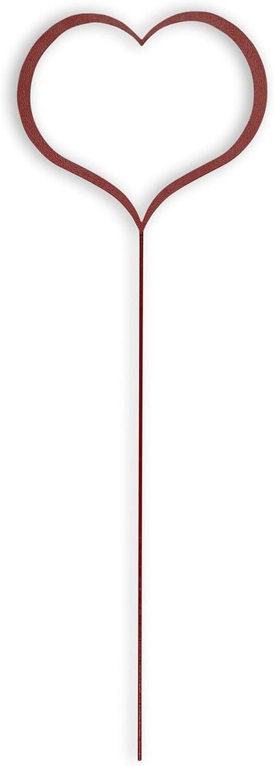 Hartvormige Stekker - Bodemsteker Tuin - Tuindecoratie - Gepoedercoat Staal - 730 x 255 mm - Rood