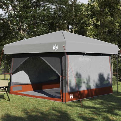 vidaXL - Binnen - Tent - 7-Persoons - 7-persoons - Grijs - en - Oranje