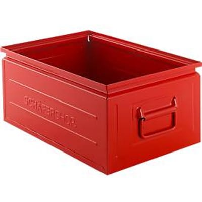 Schäfer Shop Select stapelbak, 25 l, 120 kg, L 478 x B 307 x H 200 mm, staal, RAL 3000 (vuurrood)