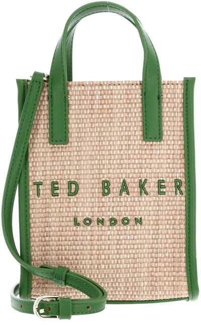 Ted Baker handtas schoudertas PaulII Faux Raffia Mini Icon Bag Green beige