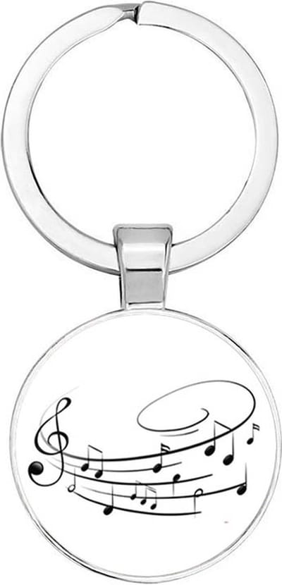 Akyol - Muzieknoten Sleutelhanger - muziek - iemand die houdt van muziek - muziek liefhebber - houden van - verjaardagscadeau - gift - geschenk - kado - 2,5 x 2,5 CM
