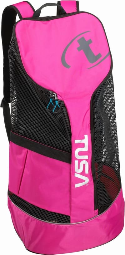 TUSA Mesh Backpack – Rugzak van versterkt mesh voor duik- en snorkeluitrusting, grote capaciteit (81 L), sneldrogend en comfortabel draagcomfort – Zwart/Roze – BA0103 HP