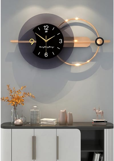 DailySupplies® Klok - Wandklok Modern - Klokken - Industrieel - Grijs en Goud