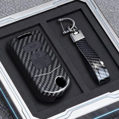 Abs Koolstofvezel Auto Klapsleutel Hoesje Cover Voor Mazda 2 3 5 6 Cx5 Cx7 Cx9 Rx8 M6 Mx5 2005/6/7/8/9/10/11 2 3 4 Knoppen Shell black