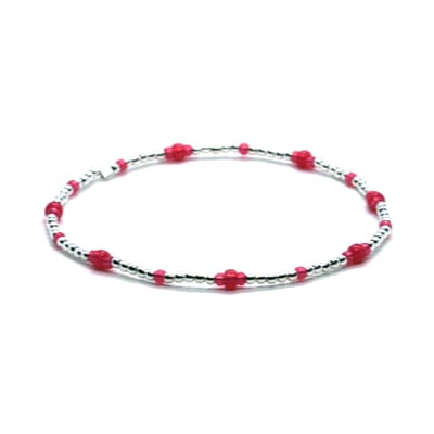 Heaven Eleven - dames - armband - sterling - zilver - 925 - Fuchsia - 1,5mm