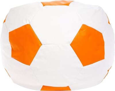 Voetbal Zitzak Ecoleer Ø 90 cm Oranje Wit - Viking Choice