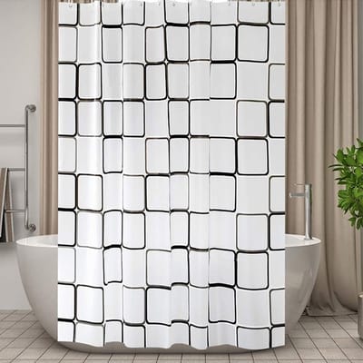 Mildew Bestendige Douchegordijnen, Waterdicht en Extra Lang, 200x220 cm, Zwart-Wit, Inclusief 12 Haakjes, Ideaal voor Badkamer Decoratie en Bescherming