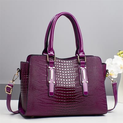 Nieuwe Mode Splicing Schoudertas met Grote Capaciteit Krokodillenpatroon Reliëf Trend Alles Passende Handtas Licht Luxe Dames Tas . gray
