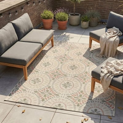 Fraai In & Outdoorkleed - Ranch Mandala Beige - 160x230cm