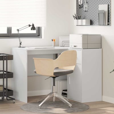 vidaXL - Hoekbureau - met - lade - met - plank - met - opslag - Wit - 102 - x - 88 - x - 75 - cm