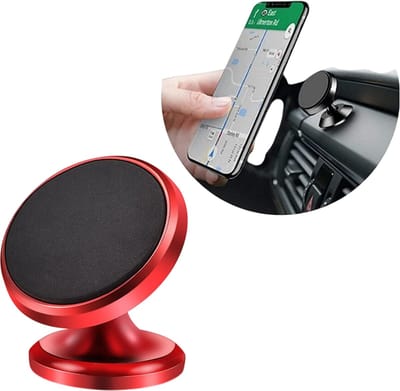 Magnetische verstelbare telefoonhouder - 360° draaibaar - Autohouders - Gsm houder - Autohouder telefoon - GSM houder auto - Dashboard - Magneet Telefoonhouder - Rood