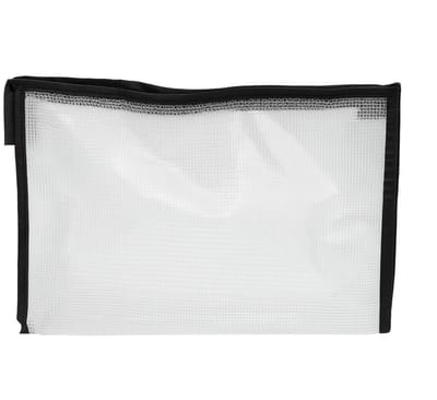 Exiton Handy Pouch - Grote Mesh etui - Transparant Reinforced - Zipper Bag - A4