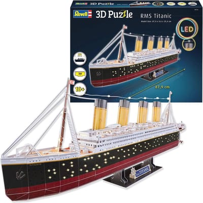 3D Puzzel Titanic LED Edition | Gedetailleerde Replica van het Legendarische Schip | Historisch Verzamelaan object | Sfeervolle LED-verlichting | 266 Onderdelen | Voor 10 Jaar en Ouder