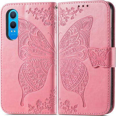 Coverup Hoesje - Geschikt voor OnePlus Nord CE4 Lite 5G Hoesje - Coverup Vlinder Book Case - Roze