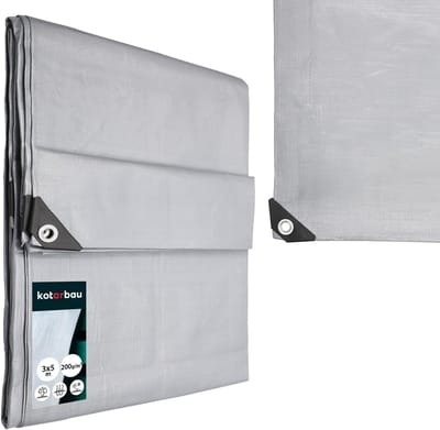 Waterdicht en UV-bestendig Afdekzeil Polyethyleen 3 x 5 m Zilver Sterk Beschermzeil voor Buiten