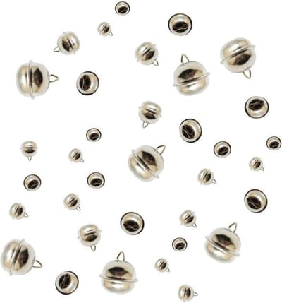 Metalen belletjes - 10x - zilver - met oog - 20 mm - hobby/knutsel benodigdheden - Kerst kersmuts belletjes - Kattenbellen
