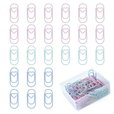 Kleine paperclips, 140 stuks, hartvormige metalen bladwijzers voor orde in documenten op school of kantoor