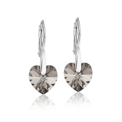 Montebello Oorbellen Lily HZ90 - 925 Zilver Gerhod.- Swarovski Hart - Ø10mm - 25mm