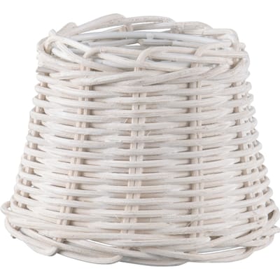 Home Sweet Home - Rotan - Vintag Lampenkap - Conisch - WHITE - Scandinavian stijl - 11 x 9 x 9 cm - E14 fitting - voor Pendellamp - voor woonkamer