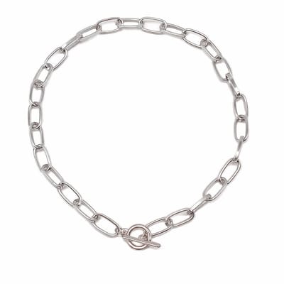 Joboly Schakel Ketting Ronde Opening Verstelbaar - Dames - Zilverkleurig - 50 cm