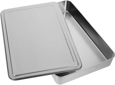 Rechthoekige Bakvorm - Met Deksel - Thuis Bakken - Gelijkmatige Warmte - 44.5x29.5x6.7cm - Zilver