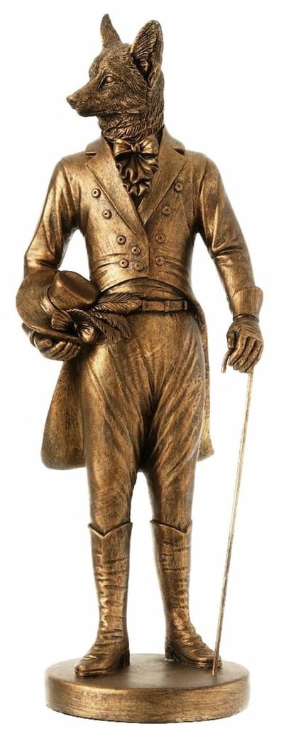 Boutique Trukado - Beeld/figuur - Vos Gentleman met Hoge Hoed beeldje 41,3cm