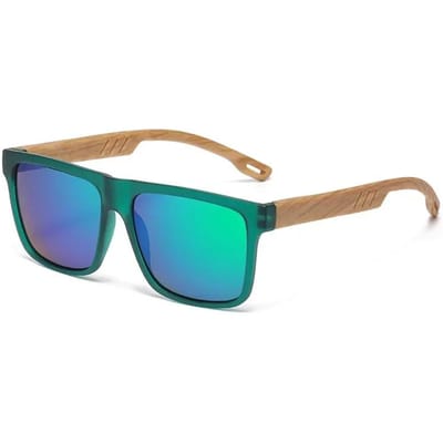 Unisex Vintage Houten Zonnebril Bamboe Frame UV400 Vierkant Klassiek Buiten Sport Zonnebril