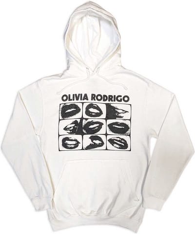 Olivia Rodrigo - Threshold Lips Grid Hoodie/trui - XL - Wit