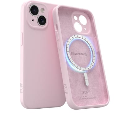 IYUPP Siliconen Hoesje Geschikt voor iPhone 16 Hoesje - Geschikt voor MagSafe - Roze