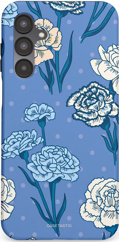 Casetastic hoesje geschikt voor Samsung Galaxy A16 - Dubbellaagse bescherming - Anjer melange - Fashion Case - Lavendel Petrol Zilver