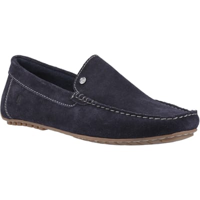 Hush Puppies Ralph Suede Heren Marineblauwe Instappers Van Leer