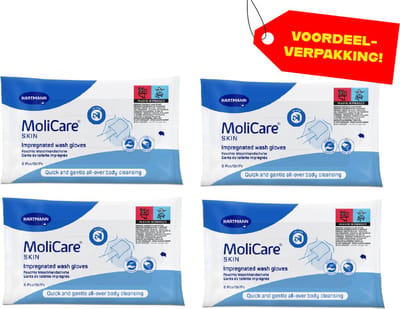 Molicare Skin Washandjes - 4x8 stuks voordeelverpakking