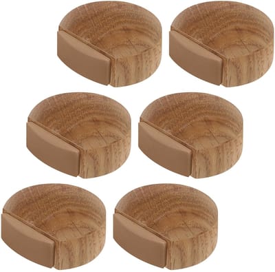 Houten deurstoppers - set van 6 - geschikt voor alle vloeren - natuurlijk eikenhout