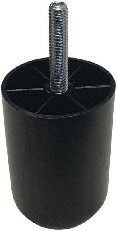 Meubelpoot zwart rond Ø 5 cm en hoogte 6 cm van kunststof (M8) - Set van 4 stuks