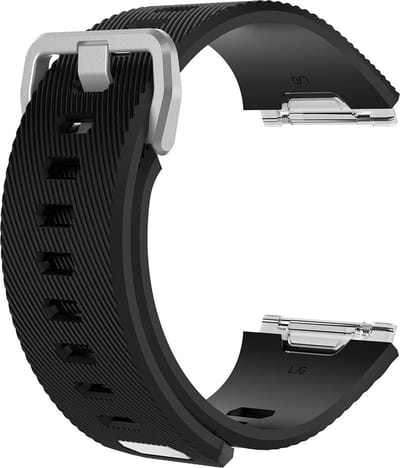 By Qubix - Compatible Fitbit bandje - Geschikt voor fitbit Ionic siliconen bandje met gesp - Maat: Small - zwart