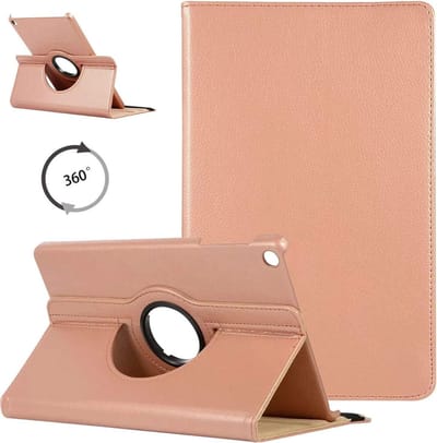 Draaibaar Hoesje - Rotation Tabletcase - Multi stand Case Geschikt voor: Samsung Galaxy Tab A 10.1 inch 2019 SM T510 T515 - Rose goud