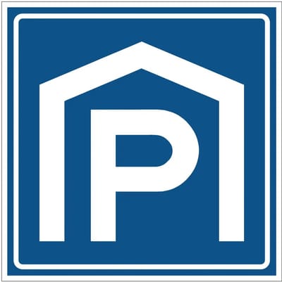 Parkeergarage sticker - E15 | 10 x 10 cm