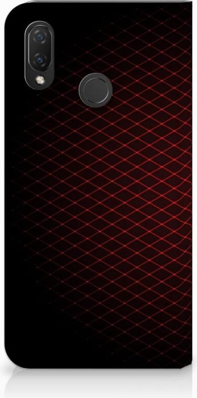 Huawei P Smart Plus Hoesje met Magneet Geruit Rood