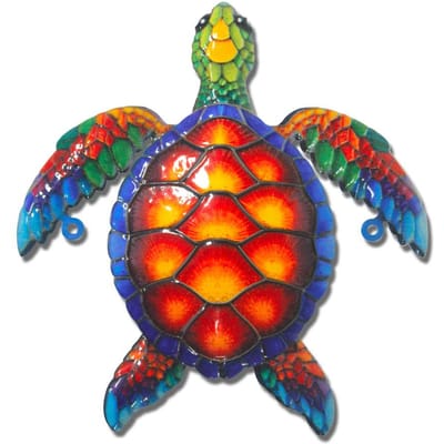 Metalen Wandkunst Zeeschildpad Metalen Zeeschildpad met Haak aan de Achterkant Metalen Zeeschildpad Wanddecoratie Wandsculptuur Hangende Kunst