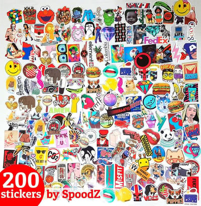 KliederZ Laptopstickers - 200 vinyl stickers voor auto, koffer, deur - ST13