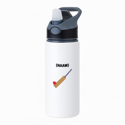 Hacebo® - Cricket met eigen naam waterfles met rietje zwart - Cricket - Cricketer - Sport - water fles - 650ML