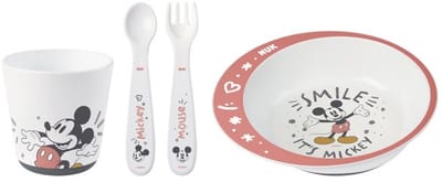 NUK kinderservies set Mickey - plastic, magnetron- en vaatwasserbestendig.