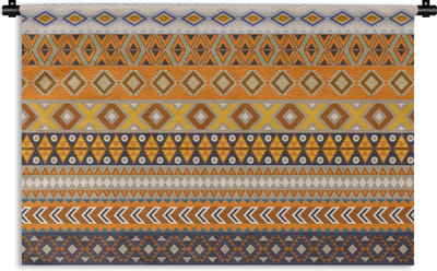 Wandkleed - Wanddoek - Patronen - Afrika - Abstract - 90x60 cm - Wandtapijt