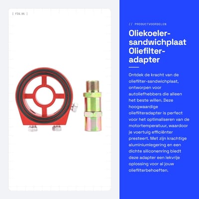 Dailygoods - Oliekoeler-sandwichplaat - Oliefilter-adapter - Hoogwaardige aluminium constructie - Universeel formaat - Optimaliseer motortemperatuur -...
