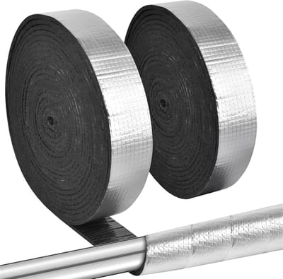 Buisisolatie Rollen - Isolatietape - Warmte Behoud - Zelfklevend - 10m x 5cm - Zwart Zilver