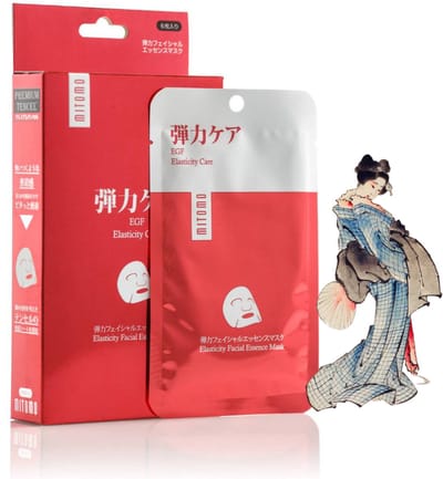 Mitomo Japan E.G.F Elasticity Care Face Masker - Japans Gezichtsmasker verrijkt met o.a. Glycerine, RH-Oligopeptide-1, Ceramide, Royal Jelly, Glycine, Hyaluron - Gezichtsverzorging Vrouw