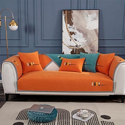 Nordic Schattige Kattenprint Chenille Bankmat Antislip Bankhanddoek Bankkussenhoes Vier Seizoenen Universeel Eenvoudige Bankhoes 1pc 45x45 pillowcase